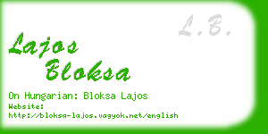 lajos bloksa business card